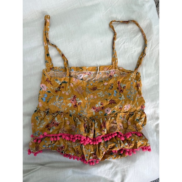 Natural Life Pom Pom Grocery Tote Bag Floral Reusable Market Bag Boho - Picture 2 of 7